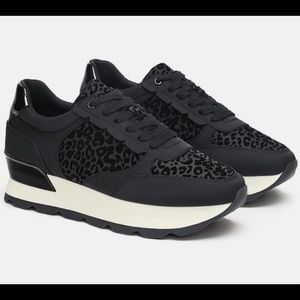 ZARA Black Animal Print Sneakers